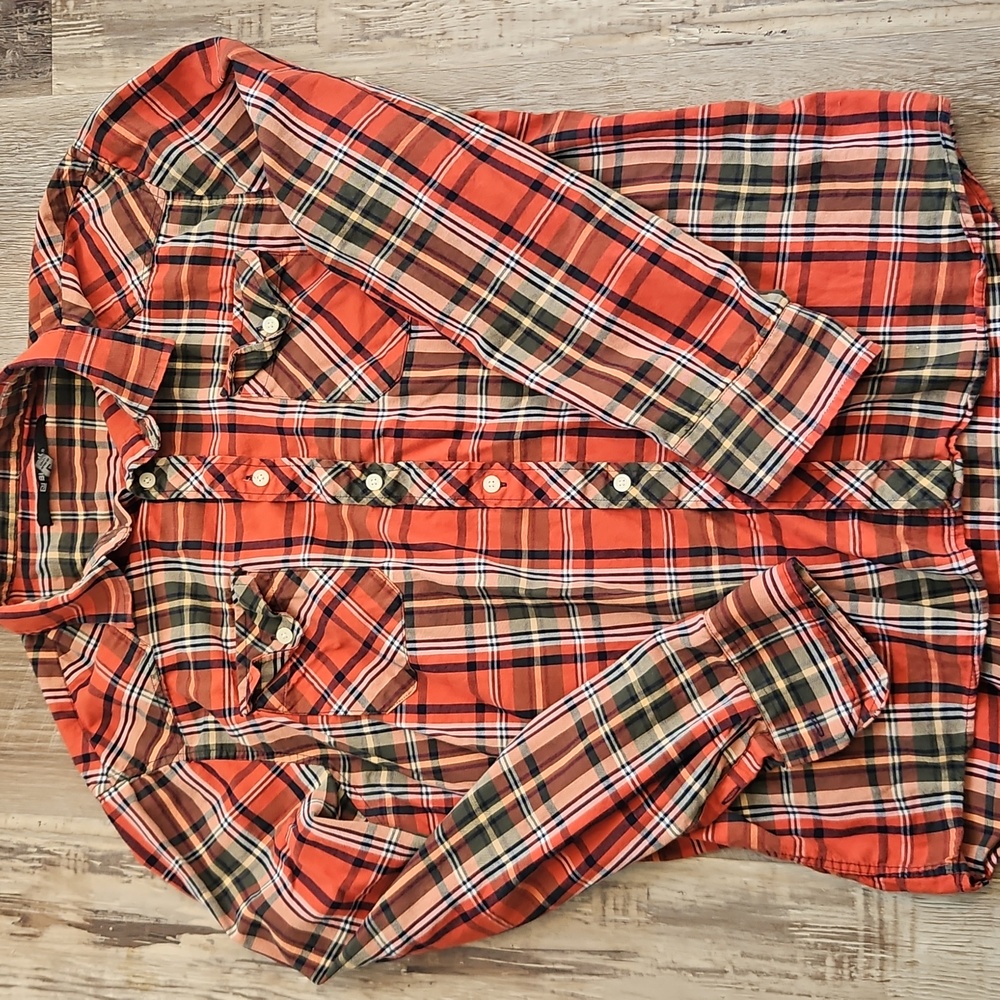 Plaid Button-Up Shirt
